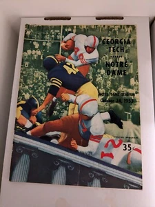 Notre Dame vs Georgia Tech Spiel offizielles Programm 24.10.1953 BUF - Bild 1 von 3