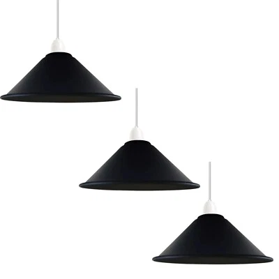 Pantalla de techo vintage pantalla de fácil ajuste colgante de metal negro pantallas de lámpara Foto 1 de 4