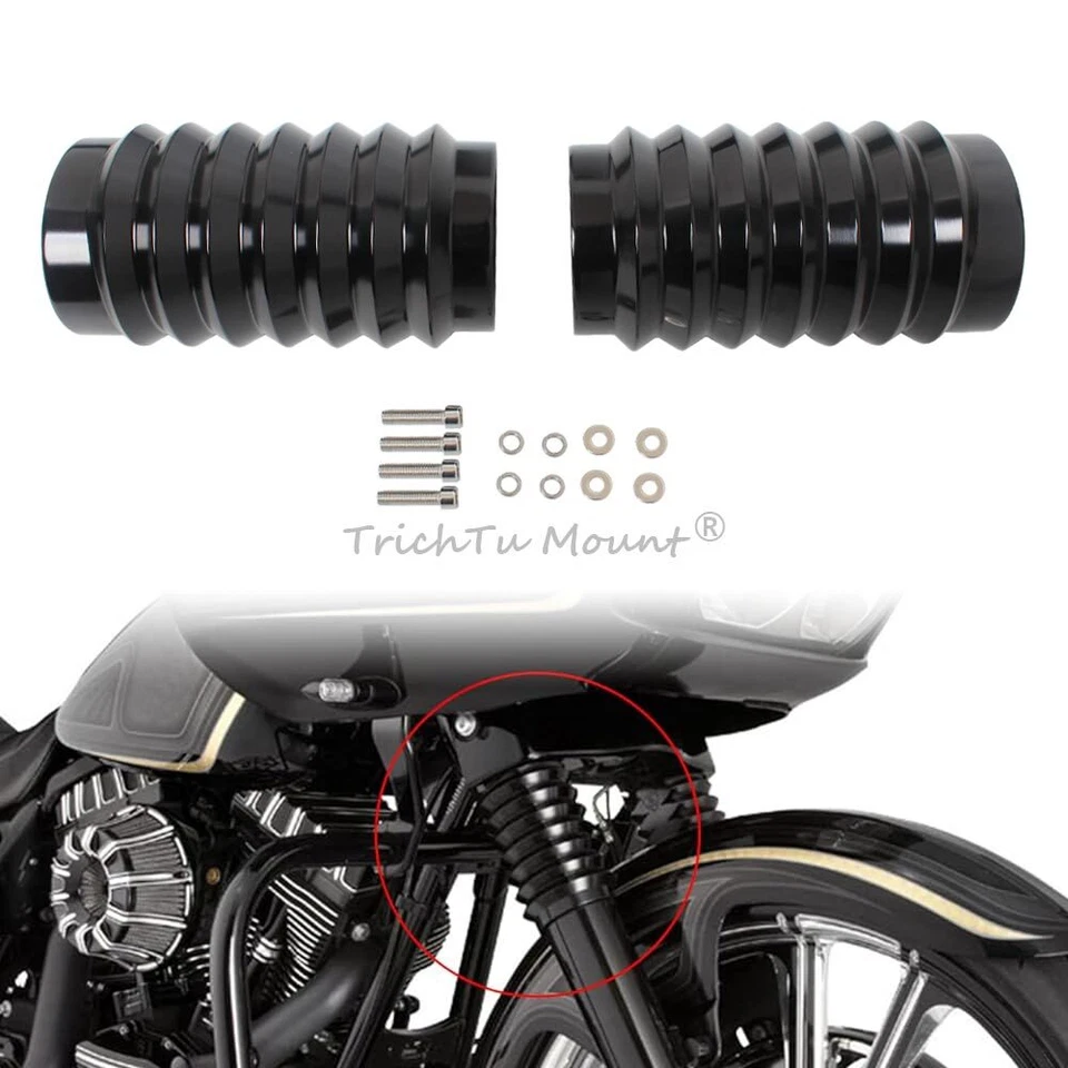 Motorcycle Fork Slider Cover Fit for Harley Touring Electra Street Road Glide Foto 1 de 4