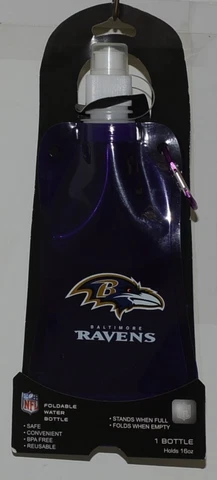 NFL Licensed Baltimore Ravens Reusable Foldable Water Bottle Cover