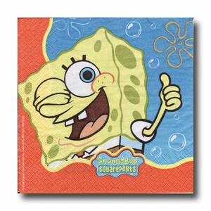 4 Motivservietten Servietten Napkins Tovaglioli Gelber Schwamm Sponge Bob (081) - Picture 1 of 1