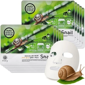 Snail Face Mask Sheets Pack Korean Cosmetics Facial Skin Care Essence 10PCS - Picture 1 of 14