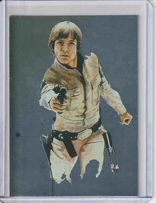 2011 Topps Star Wars Galaxy Series 6 Luke Skywalker 1/10 Foil Card Brian Rood - Image 1 of 2