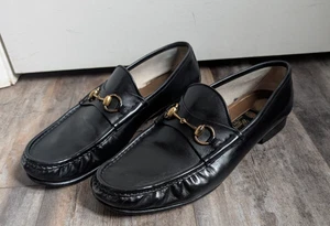 Mocassini Gucci Horsebit 1953 in pelle nera da uomo taglia 13 - 13,5 US da uomo - Foto 1 di 9