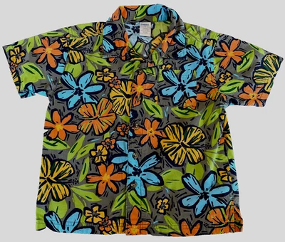 Camisa Floral Gymboree Everglades 2006 Selva Tropical Hibisco Hoja 5 Años Foto 1 de 4
