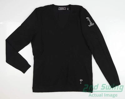Novo com Logotipo Suéter Golftini Feminino X-Grande XL Preto MSRP $129 - Imagem 1 de 3