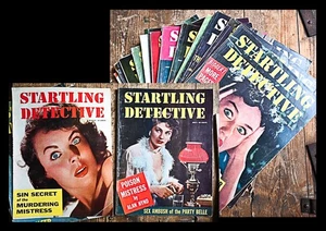 1950-56 True Crime Detective & Gangster 14 riviste copertine illustrate anni 50 I - Foto 1 di 1
