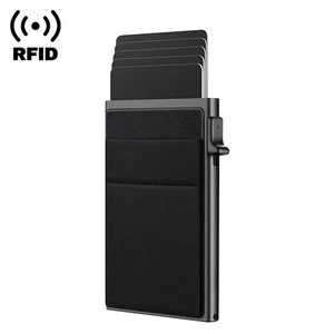 Luxury Credit Card Pop Up Holder Aluminum RFID Blocking Slim Wallet Gift - Picture 1 of 17
