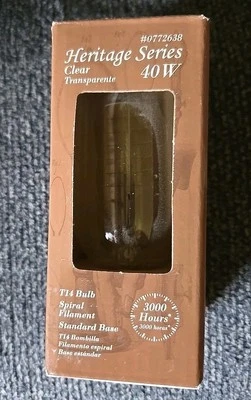 Heritage Series  - CLEAR - 40W T14 Bulb Spiral Filament #0772638 - Image 1 of 4