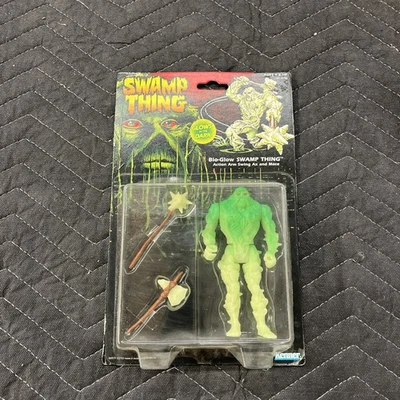 Swamp Thing Bio-Glow Swamp Thing Kenner 可动人偶 1990 年在黑暗中发光 阅读 — 第 1/4 张图片