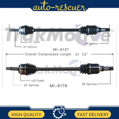 Juego SurTrack par de ejes de eje trasero CV para Mitsubishi Endeavor AWD 2004-2008 Foto 1 de 3