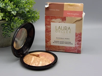 Laura Geller Baked Highlighter Blush & Body Frosting HANDBAG HERO 0.85 oz DAMAGE - Image 1 of 4