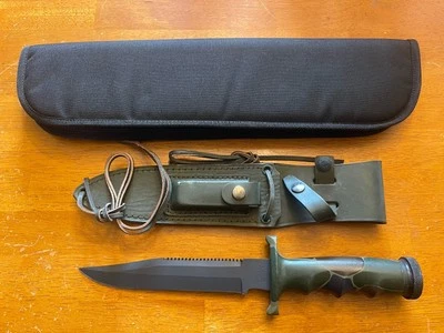 CUCHILLO BOWIE SUPERVIVENCIA 599 MANGO HUECO VALOR JAPAN SAWBACK VINTAGE CON CAJA Foto 1 de 4