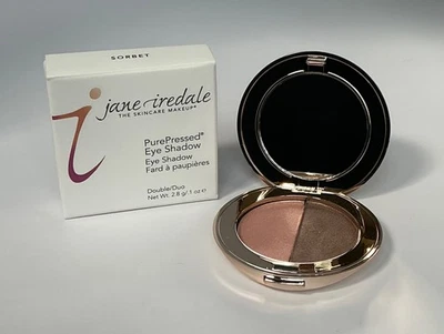 Jane Iredale PurePressed Eye Shadow Duo in Sorbet Full Size w/Mirror Compact NIB - Image 1 of 4