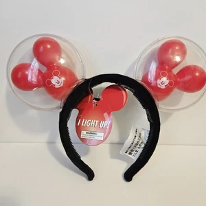 Disney Parks Mickey Mouse Ohren leuchtender Ballon rot BEST DAY EVER Stirnband Neu mit Etikett - Bild 1 von 6