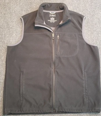Chaleco LL Bean Polartec Windbloc Cremallera Completa Para Hombre Talla Grande Negro Vellón Foto 1 de 4