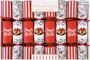 Jingle Bells Musical Hand Bells Luxury 12" Christmas Crackers (8 Pack) - Picture 1 of 3