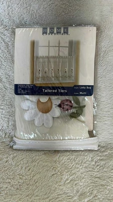 Vintage Home Essentials Lady Bug Tailored Tiers 59"x36" - One Pair - NIP - Image 1 of 2