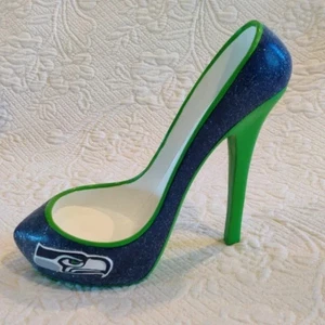 Seattle Seahawks Glitter Shoe Wine Bottle Holder NFL Team Sports - Picture 1 of 2