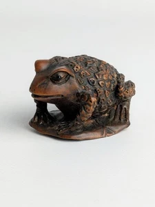 Estatua de madera japonesa hecha a mano Netsuke coleccionable Netuke ojime - Imagen 1 de 6