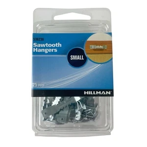 Perchas de dientes de sierra pequeñas plateadas 25 piezas colgadores de fotos Hillman - Imagen 1 de 3