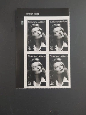 US Stamp Plate Block of 4 stamps Katharine Hepburn MNH 2010. Free Shipping! - Image 1 of 2