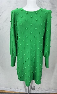Vestido Suéter Lilly Pulitzer Kippa Verde Lg Pom Preppy Boho Cottage Core - Imagen 1 de 14