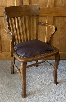 EXCELENTE SILLÓN DE ESCRITORIO VINTAGE HECHO A MANO POR SIMPOLES DE MANCHESTER - ART DECO Foto 1 de 4