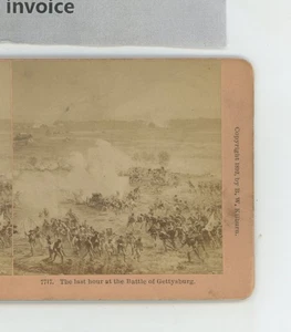 Last Hour Battle of Gettysburg Civil War Kilburn Stereoview - Picture 1 of 2