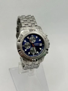 FOSSIL Blue CH-2352 Speedway Quartz Analog Men's Watch Sz. 7 1/4" New Battery - Picture 1 of 7