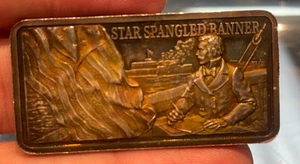 Vintage 1973 Star Spangled Banner 1oz 999 Silver Bar Extreme Toned - Picture 1 of 3