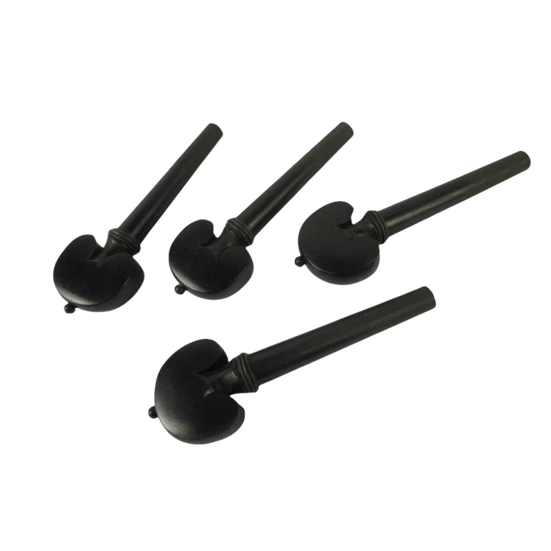 Best 4/4 cello Fittings ,4pcs Natural Ebony pegs. beauty black ring decorate - Image 1 of 1