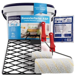 Anti-Schimmelfarbe 5L, Weiß Streichset / Feuchtraumfarbe Schimmelfarbe, für 30m² - Bild 1 von 8
