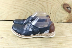 Rieker Shoes Womens 9 Blue Brown Leather Daisdoly Mary Janes Shoes - Picture 1 of 7