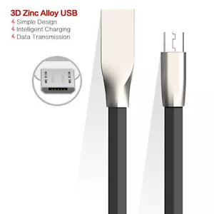 Short USB to MicroUSB Charging Lead 50cm 0.5m Metal Twist Sync Charge Cable - Picture 1 of 2