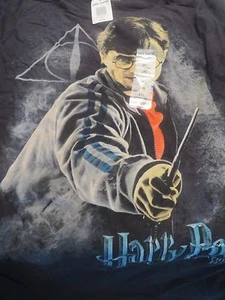 HARRY POTTER DEATHLY HALLOWS TEE NWT Junior 2XL Black Hot Topic - Picture 1 of 3