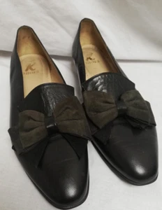 Vintage 80's K Shoes loafer style low heel Bow detail 7 VGC - Picture 1 of 5
