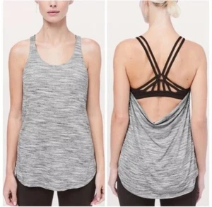 Lululemon Moment To Movement 2-In-1 Tank size 4 Heathered Black Top - Picture 1 of 7