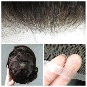 Toupee Men Human Hair Full Lace Replecement System Hairpiece Wig Unit - Picture 1 of 19
