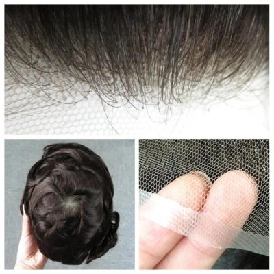 Unidad de peluca toupee de cabello humano sistema completo de reemplazo de encaje para hombres Foto 1 de 4