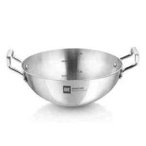 Be Bergner 24cm (2.5L) TriPly Stainless Steel Extra Deep Kadai, (BGIN-6271) - Picture 1 of 6