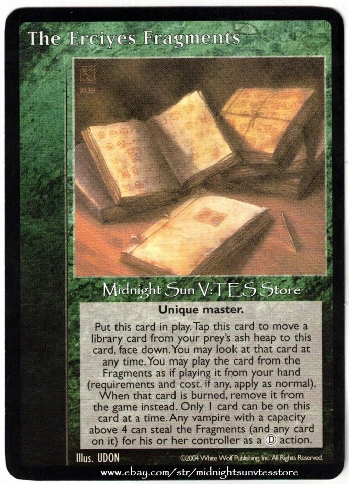 The Erciyes Fragments White Wolf Prophecies League Promo V:TES VTES Vampire CCG - Image 1 of 1