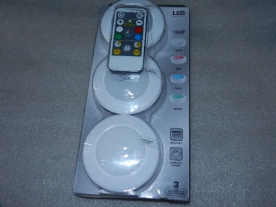 un nuevo paquete de 3 luces LED de luz de disco con control remoto desafiante que cambian de color Foto 1 de 4