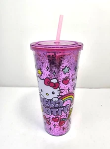 Vaso de viaje Hello Kitty rosa púrpura taza confeti tapa domo 32 oz 2023 Sanrio - Imagen 1 de 2