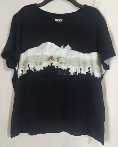 DKNY Sport Black Graphic Tee Women's XL T-shirt 1X - Picture 1 of 8