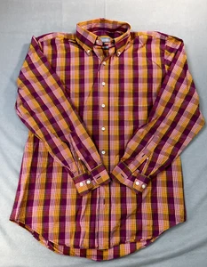 Hickey Freeman Shirt Medium Orange Red Button Down Collar Italian Woven Mens - Picture 1 of 13