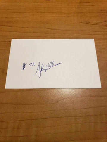 JOHN WILLIAMS - FOOTBALL - AUTOGRAPH SIGNED - INDEX CARD -AUTHENTIC - A4671 Cover