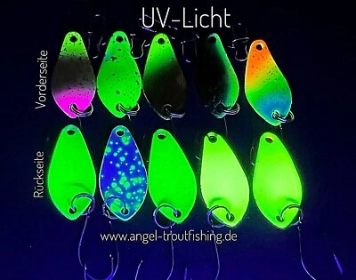 UV 5x1,6g Trout Spoon Set Japanblinker Forellenblinker Schlepplöffel Barsch Area - Bild 1 von 4