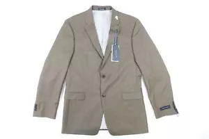 TOMMY HILFIGER MARRÓN 40 LARGO 100% LANA RIBETE A MEDIDA BLAZER ABRIGO DEPORTIVO DEFECTO - Imagen 1 de 9