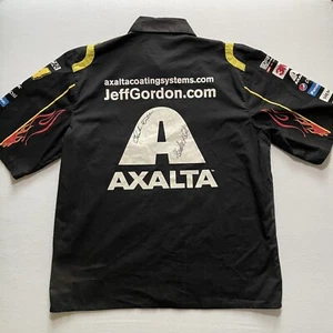 Vintage Jeff Gordon Shirt Nascar Racing XL Button Up Flames JH Design Signed - Picture 1 of 16